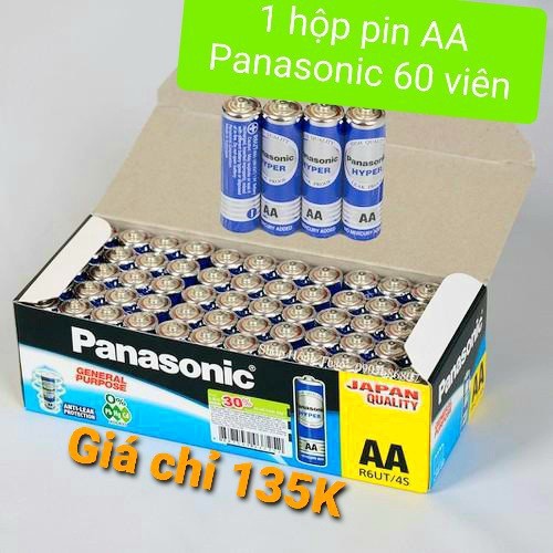 1 Hộp Pin 60 viên AA Pana Xanh