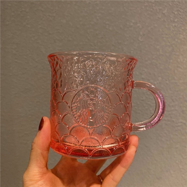 Ly cốc thủy tinh STARBUCKS Mermaid Hồng Dung tích 355ml