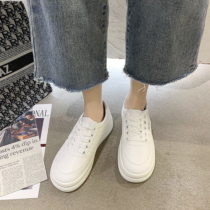 Giày thể thao trắng thiết kế phong cách harajuku nhật bản thời trang cho nữ