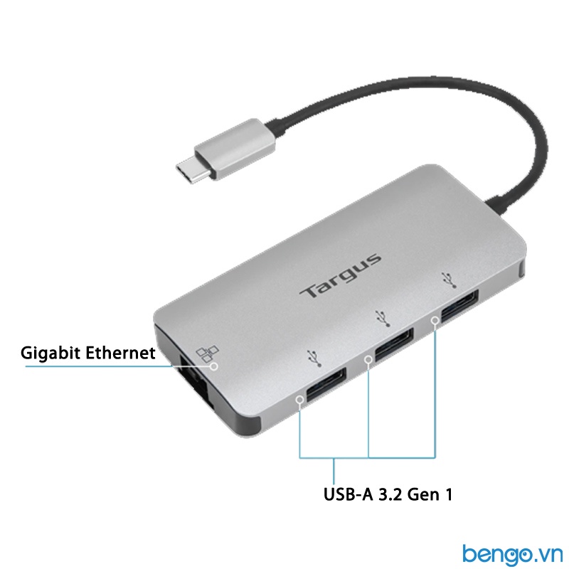 Cổng Chuyển TARGUS 4 In 1 USB-C To 3xUSB-A + Ethernet Adapter - ACA959