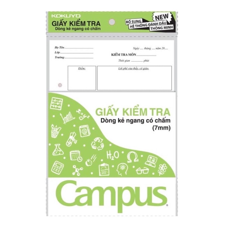 Giấy kiểm tra kẻ ngang B5 Campus - giấy kiểm tra cấp 2 / cấp 3