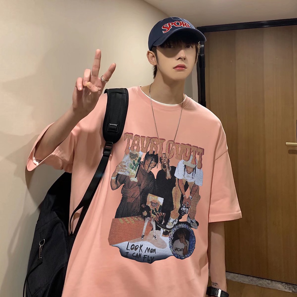 Áo Thun Tay Ngắn Dáng Rộng In Chữ Phong Cách Hàn Quốc Thời Trang Mùa Hè Cho Nam Size M-8XL