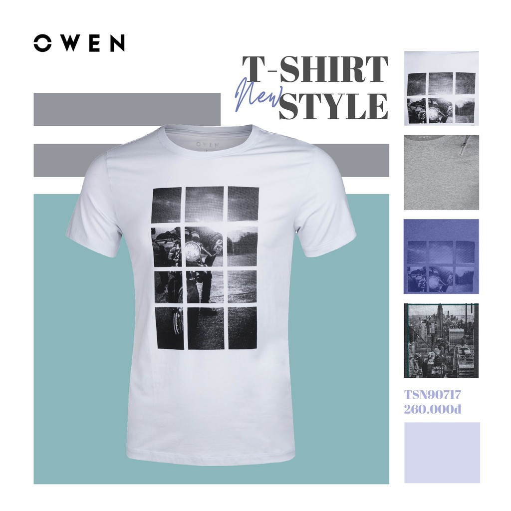 NEW 💯 . (CHÍNH HÃNG) OWEN - Áo thun cộc tay nam Owen 90728 - Áo phông ngắn tay Owen Cực Đẹp .1 . M08 : ࿄ ' #