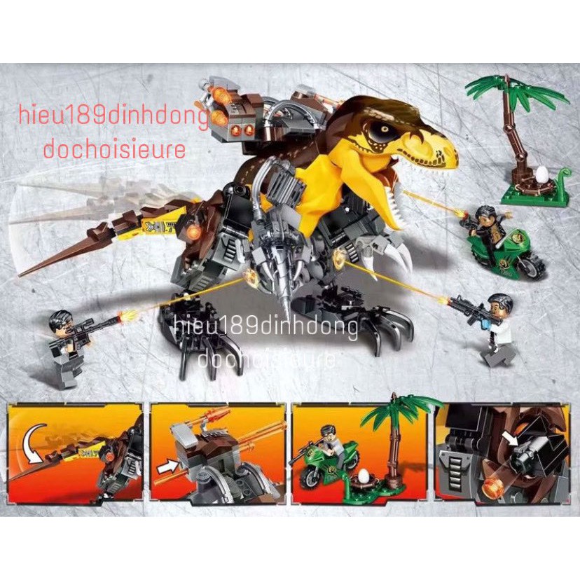 Lắp Ráp xếp hình Lego Jurassic World Dinosaur 69030 : Khủng long bạo chúa t rex chiến đấu hiện đại 369 mảnh
