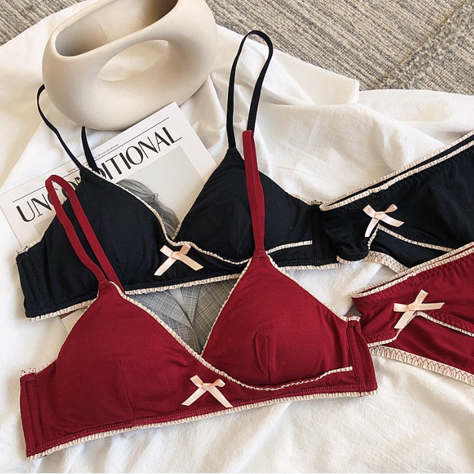 Bộ Đồ Lót Cotton Không Gọng Phong Cách Nhật Bản S291