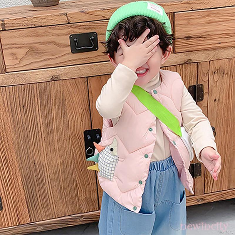 Áo khoác giữ ấm hoạ tiết hoạt hình phong cách Hàn Quốc cho bé