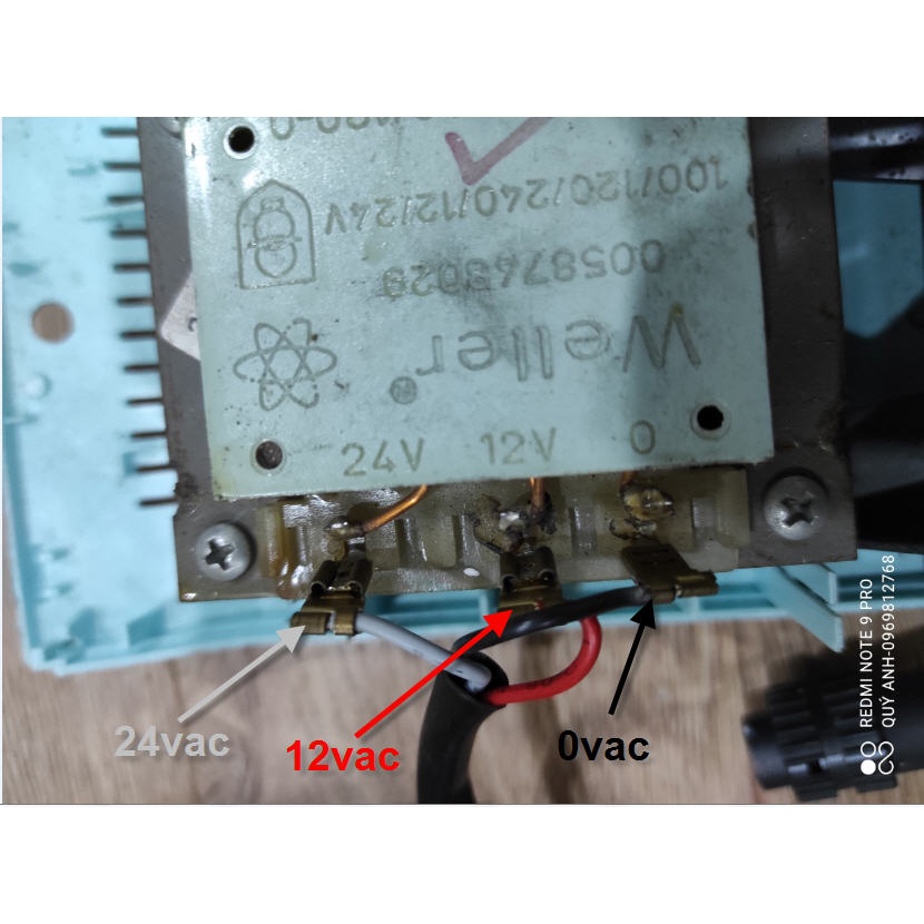 Biến áp tháo máy ra 12V/24VAC ĐỨC chính hãng WELLER
