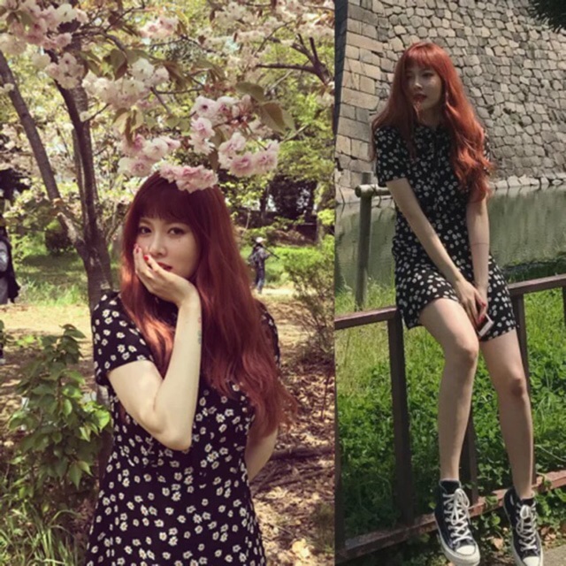 VÁY HUYNA HOA CÚC NHÍ CỔ POLO ULZZANG (kèm feedback)