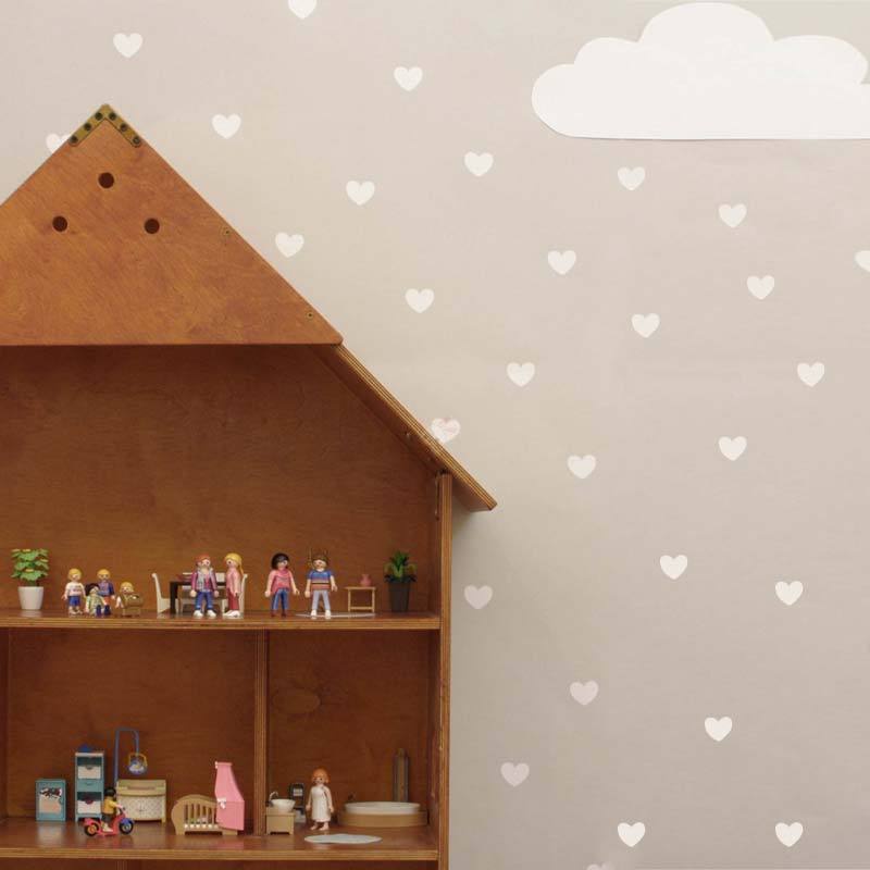 Set 45 Miếng Dán Tường Trang Trí Hình Trái Tim Xinh Xắn