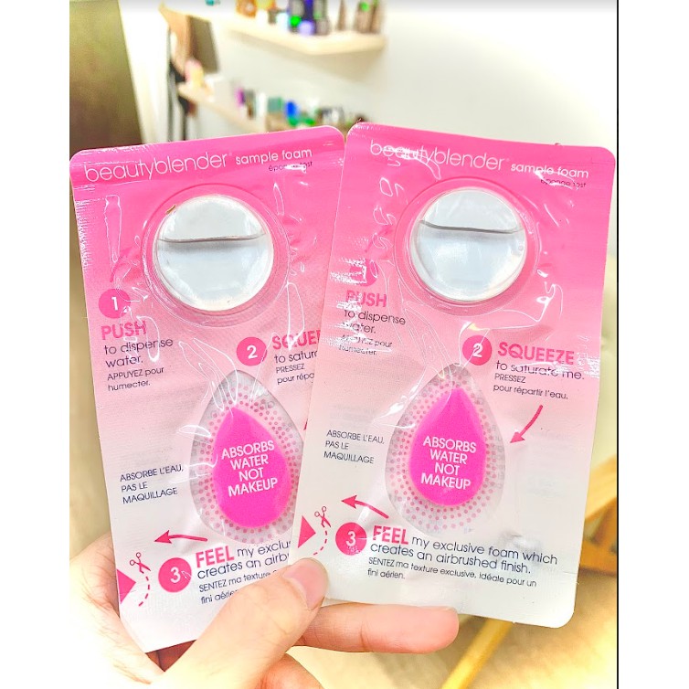 Mút tán nền Beautyblender sample foam éponge test Bunny Beauty hàng đủ bill