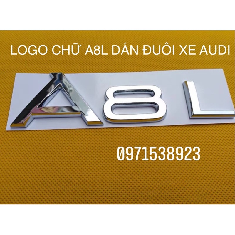logo chữ dán đuôi xe AUDI A8L dán thân xe