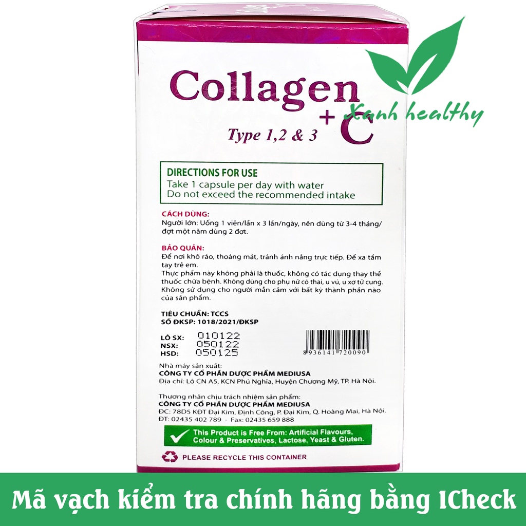 Viên uống giảm tàn nhang COLLAGEN tuýp 1,2,3 - Hàng chính hãng - giúp trắng da, đẹp da giảm nám, sạm da, khô da