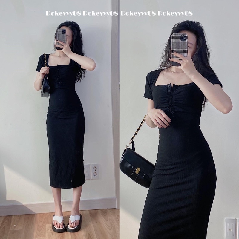 Váy body co giãn dáng dài