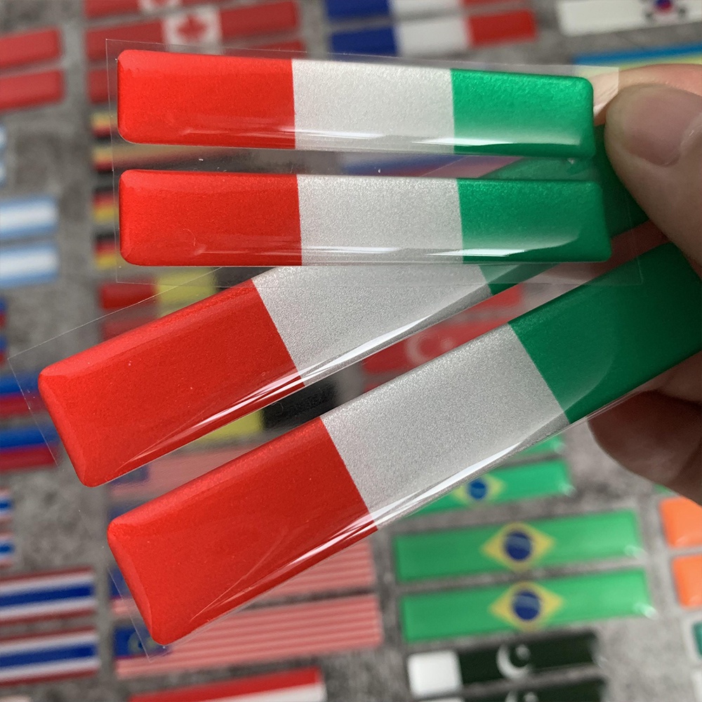 Miếng Dán Trang Trí Xe Hơi Hình Cờ 3D Phản Quang