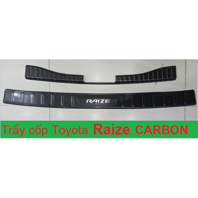 Chống trầy cốp trong, ngoài Carbon xe Toyota Raize 2021-2022,vân cacbon cao cấp