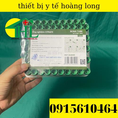 Ống nghiệm kháng đông CITRATE 2ml  hộp 100 tube