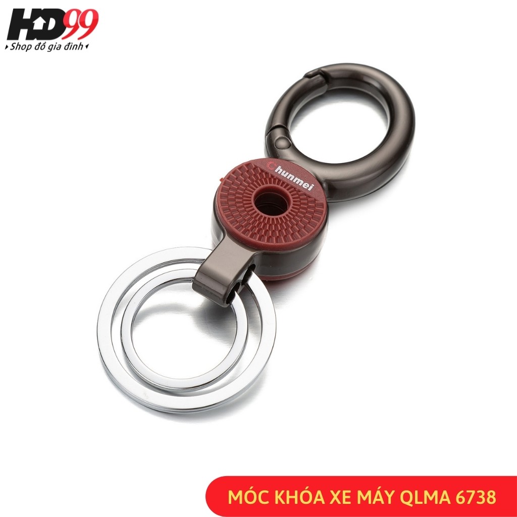 Móc Khóa Xe Máy Ô tô ️Cao Cấp QLMA 6738 | Móc Khóa Thép Cao Cấp Gài Thắt Lưng Cho Nam