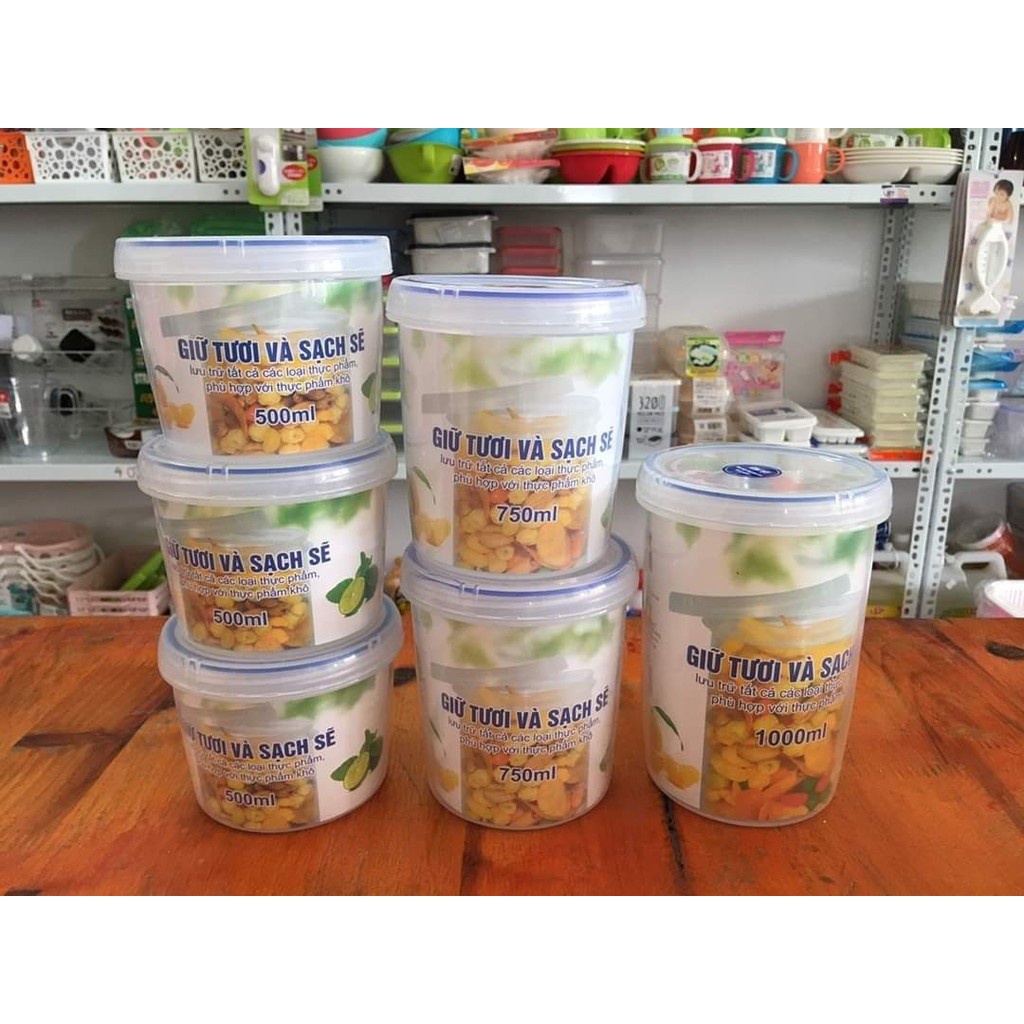 Hộp Đựng bảo quản Thực Phẩm Four Lock Tròn 500ml 2512