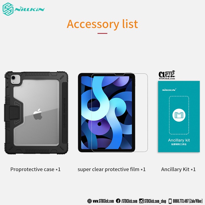 [Mã SKAMA07 giảm 8% đơn 250k]BAO DA IPAD AIR 10.9 2020 - AIR 4 NILLKIN BUMPER CHỐNG SỐC CHÍNH HÃNG | BigBuy360 - bigbuy360.vn