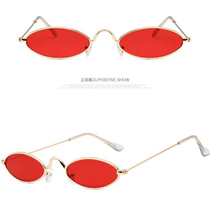 Kính mát nữ gọng kim loại hình oval nhiều màu chống tia UV