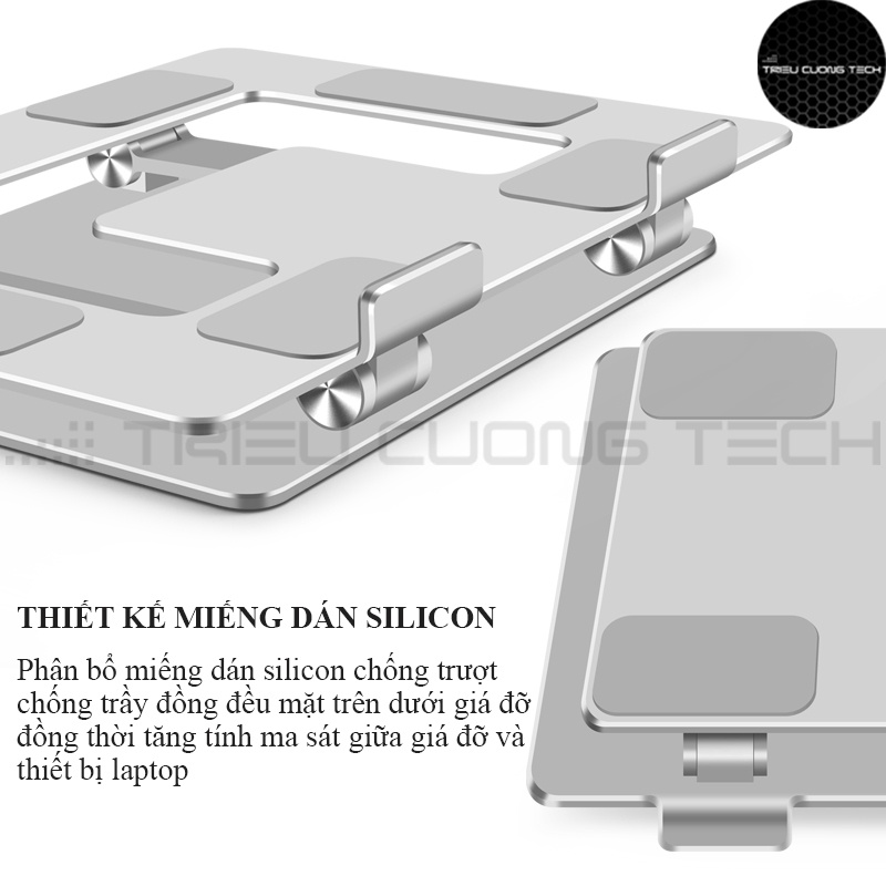 Giá Đỡ Laptop Triều Cường Tech Chất Liệu Hợp Kim Cao Cấp Tản Nhiệt Nâng Hạ Điều Chỉnh Độ Cao Gấp Gọn Size 10-18 Inches