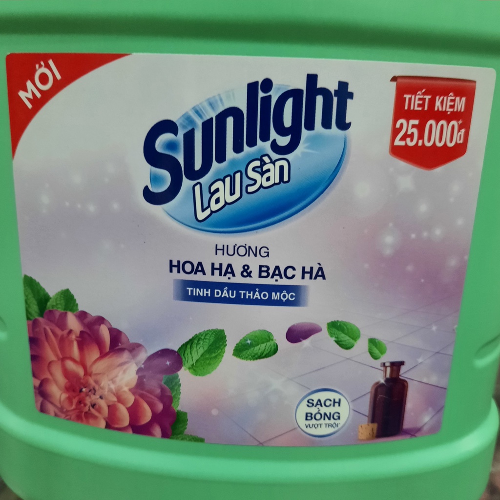 Nước Lau Sàn Sunlight Tinh Dầu Thảo Mộc Hoa Hạ &amp; Bạc Hà 3.6kg