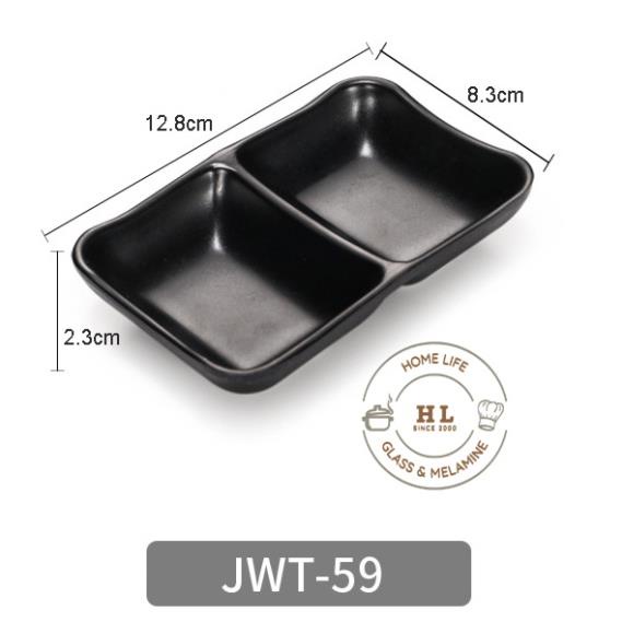 Muối tiêu tròn - lá , 1-2-3 ngăn  Melamine 100% Ngọc Đen Mờ | ĐĨA MUỐI TIÊU CHẤT LIỆU MELAMINE ĐEN NGỌC HÀN QUỐC
