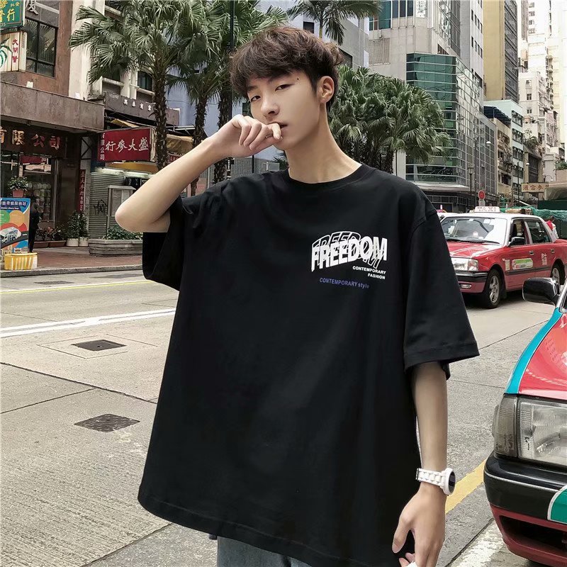 Áo Thun Ngắn Tay Form Rộng Phong Cách Năng Động Trẻ Trung Dành Cho Nam / Size M-8Xl
