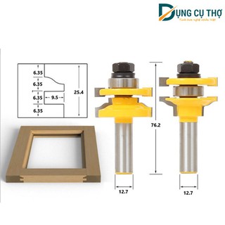 Bộ mũi dao phay gỗ ghép mộng cửa bếp cốt 12ly7