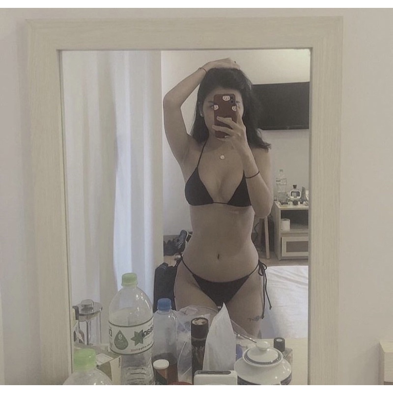 Bikini 2 mảnh tam giác basic dây bún mảnh tanning bikini 2M0032