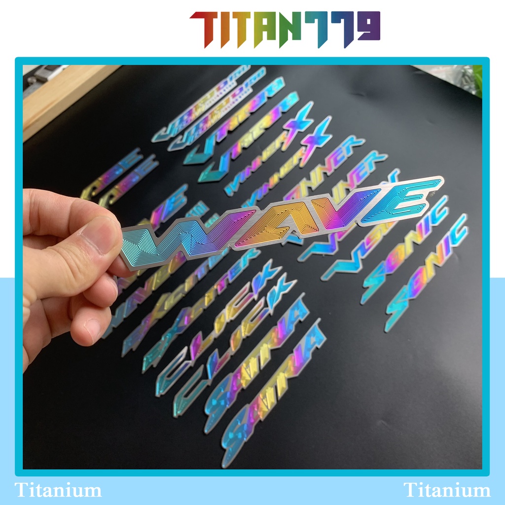Tem Titan tên chữ 3D có sẳn keo 3M các dòng xe AB, WAVE, WAVE @, EXITER, CLICK, SATRIA, VARIO, WINNER, WINNER X, SATRIA
