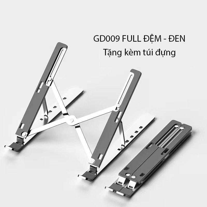 Giá đỡ tản nhiệt laptop kệ đỡ macbook, ipad máy tính có thể gấp gọn tiện dụng, dễ dàng mang đi theo người tặng túi đựng