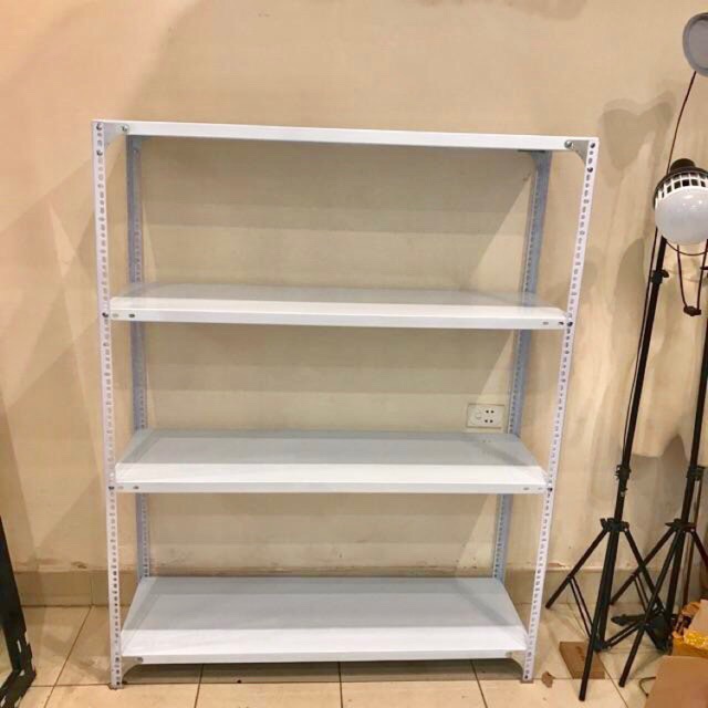 Kệ sắt v lỗ màu Trắng 3 tầng, 4 tầng, 5 tầng dài 120 rộng 30cm