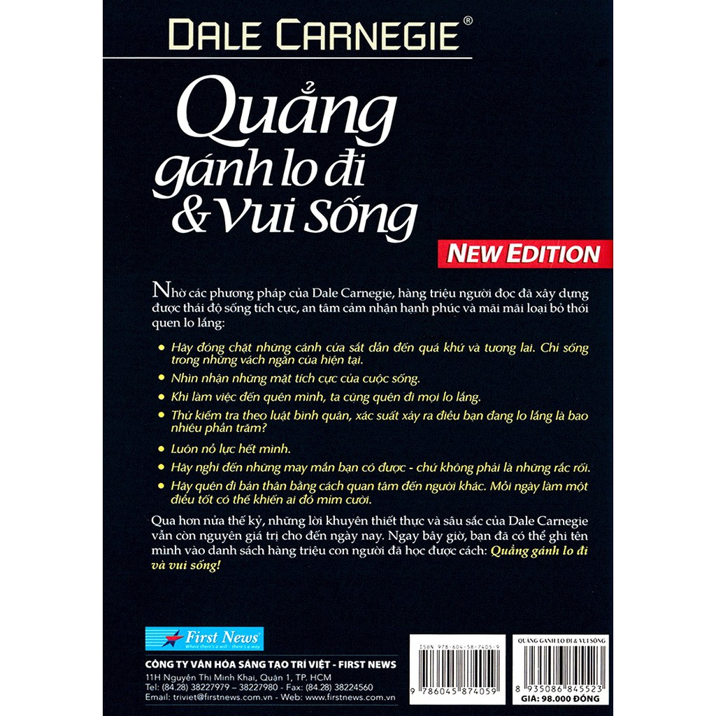 Sách - Quẳng Gánh Lo Đi &amp; Vui Sống (Bìa Cứng)