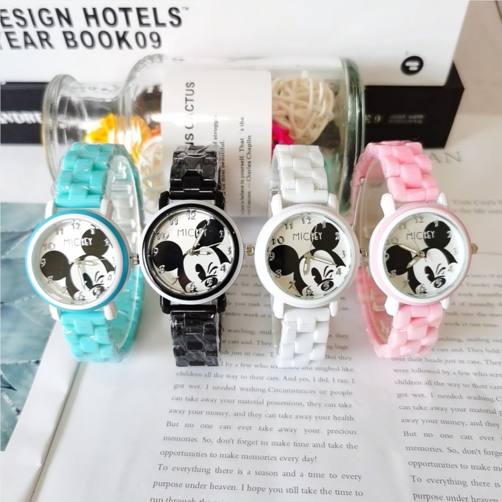 Đồng Hồ Đeo Tay Disney Mickey Stitch Dây Nhựa Dạ Quang Mặt Đồng Hồ Thạch Anh Nhân Vật Anime Làm Quà Tặng Sinh Nhật Cho Bé