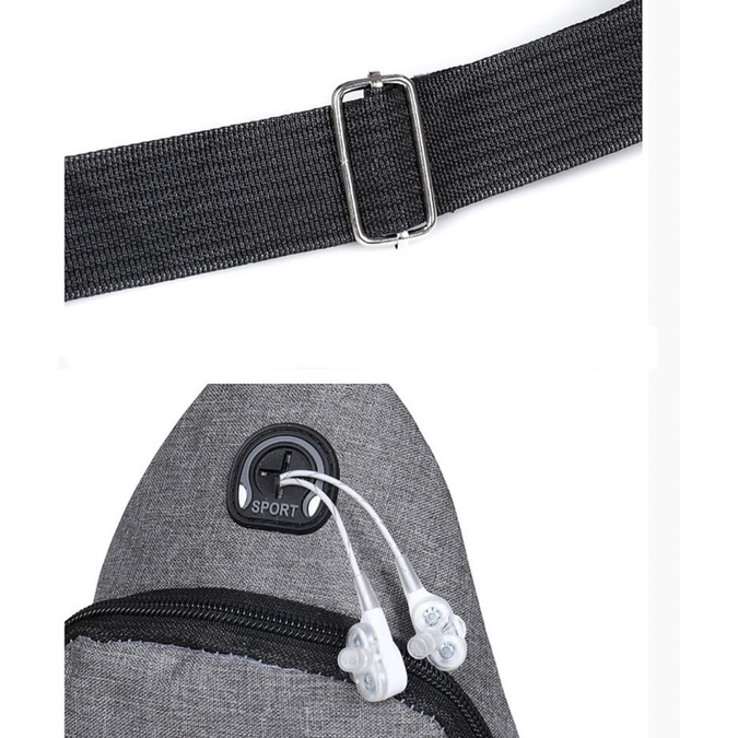 Túi Đeo Chéo Nam Nữ Thời Trang hỗ trợ USB sạc dự phòng đi liền theo túi siêu hót