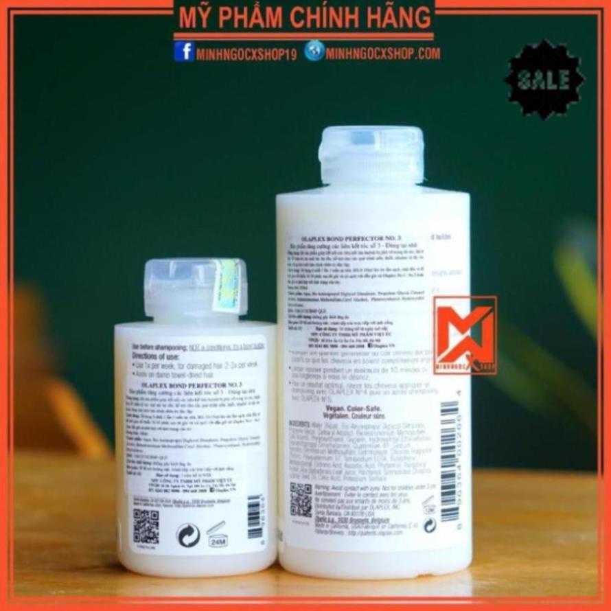 CH1 ✅[RẺ VÔ ĐỊCH] PHỤC HỒI LIÊN KẾT TÓC OLAPLEX HAIR PERFECTOR NO3 100 - 250ML SIÊU PHỤC HỒI TÓC HƯ TỔN > CH1