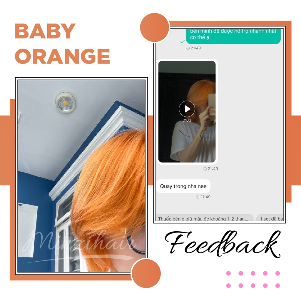 Thuốc Nhuộm Tóc Baby Orange | Cần Tẩy Tóc - Minzihair Hà Nội