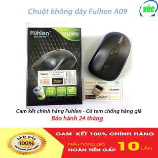 Chuột không dây Fulhen A09 - Hãng phân phối chính thức - Bảo hành 2 năm - Tem ninza chống hàng giả