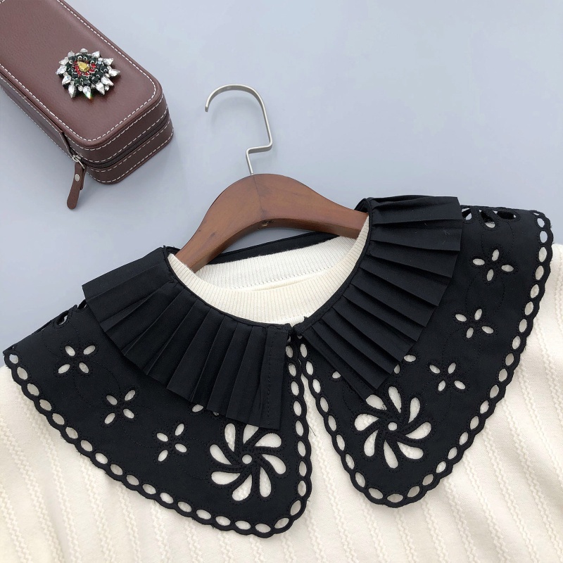 Cổ Áo Giả Viền Bèo Nhún Màu Đen Phong Cách Gothic Cho Nữ