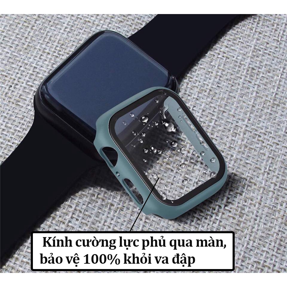 Vỏ ốp Apple Watch Silicon kèm kính cường lực cho đồng Hồ Thông Minh iWatch 1/2/3/4/5/6/7/SE Size 38/40/42/44 T500 - Orio