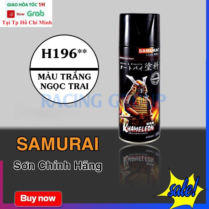 Sơn Xịt Xe Máy Samurai Trắng Ngọc Trai H196 - Bám Dính Tốt Trên Nhiều Bề Mặt