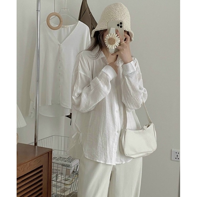 ÁO SƠ MI KHOEN EO RÚT DÂY