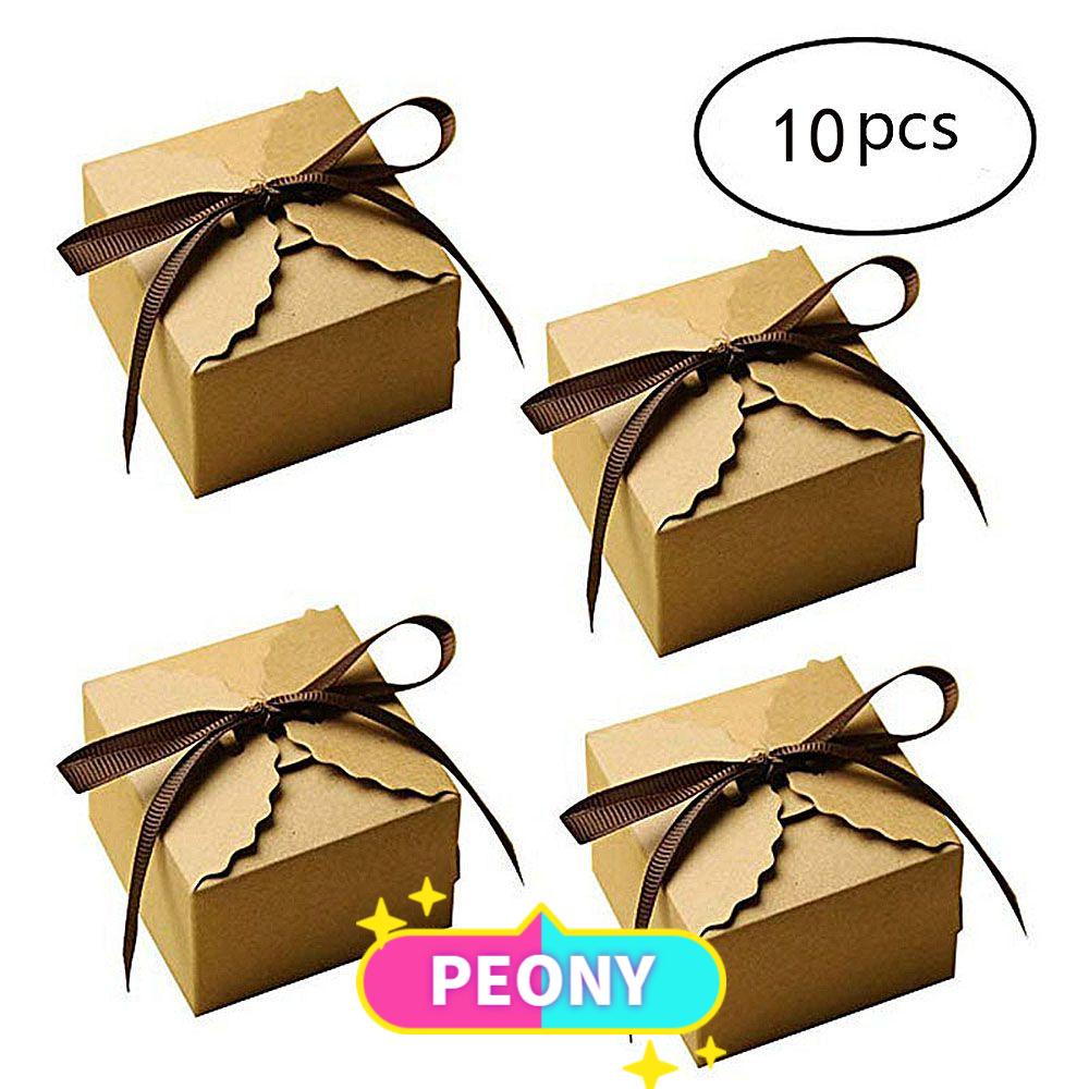 10 Hộp giấy Kraft để bánh sinh nhật phong cách Vintage phối ruy băng