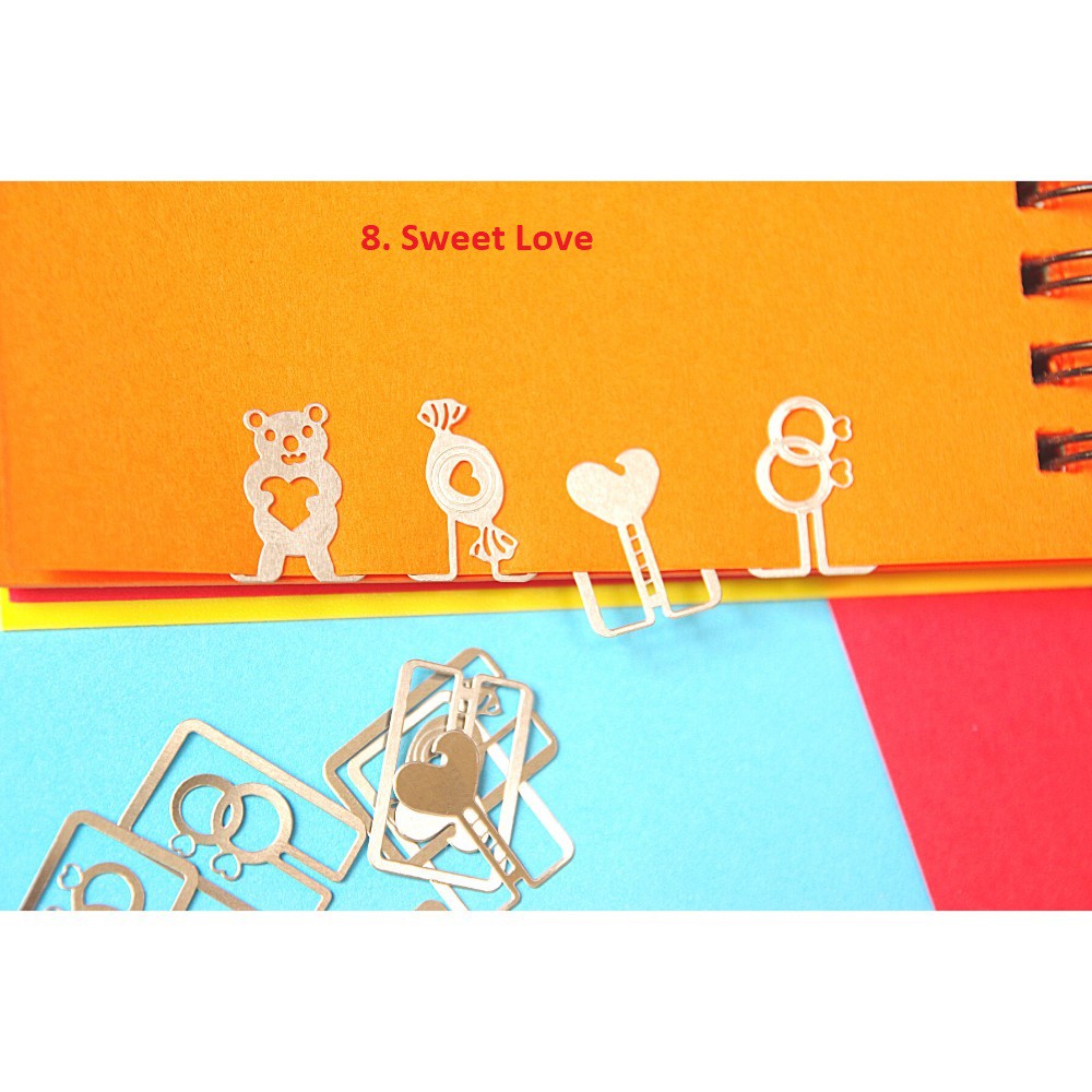 Hộp 20 Đánh Dấu Sách Bookmark Kim Loại Kẹp Hồ Sơ Tài Liệu Nhiều Mẫu Dễ Thương (Chọn Mẫu)