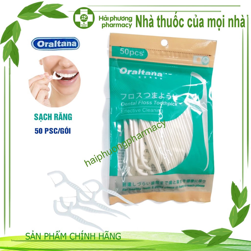 Combo 2 gói tăm chỉ nha khoa Oraltana (50 chiếc/ gói ) - Tăm chỉ tiện lợi