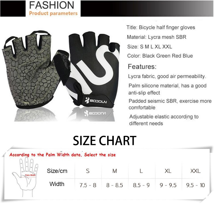 Găng Tay Thể Thao Silicone Hở Ngón Chống Trượt Thoáng Khí Cho Nam