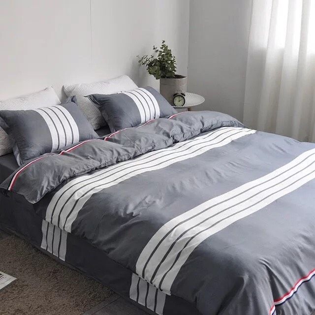 Bộ Cotton poly Kẻ ngang trắng