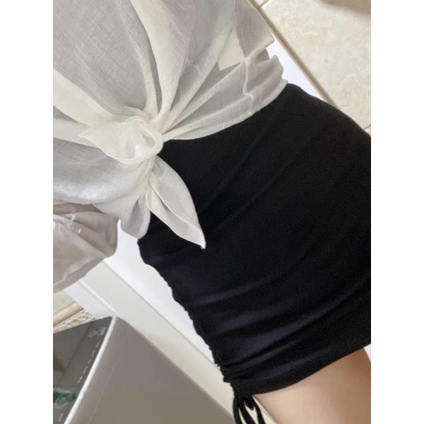 🌸 Set váy yếm body dây rút + áo khoác mỏng COÁ ẢNH THẬT | BigBuy360 - bigbuy360.vn