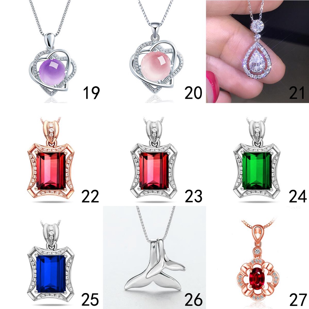 Mặt dây chuyền bạc 925 đính đá pha lê 50 kiểu dáng thiết kế thời trang cho nam và nữ Xl008